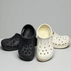 2 Pairs CROCS Baya Clogs Black & White  | Toddler Size 10